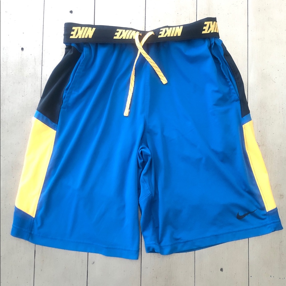 Nike Dri-Fit Blue & Yellow Shorts Size Medium